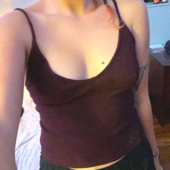 Brandy Melville dark purple knit tank top - Picture 1 of 3